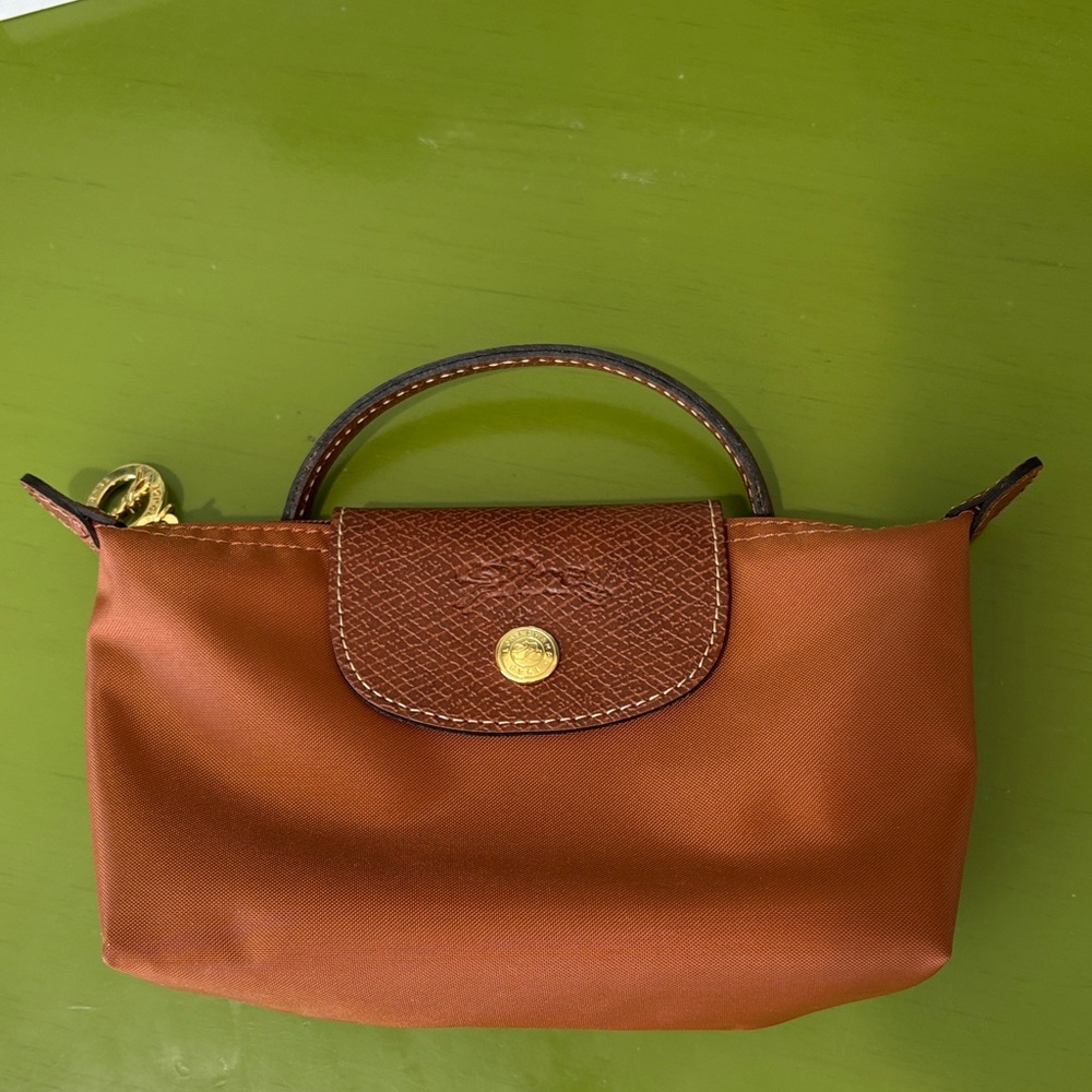 Longchamp Le Pliage Recycled Canvas Cosmetics Case—Cognac